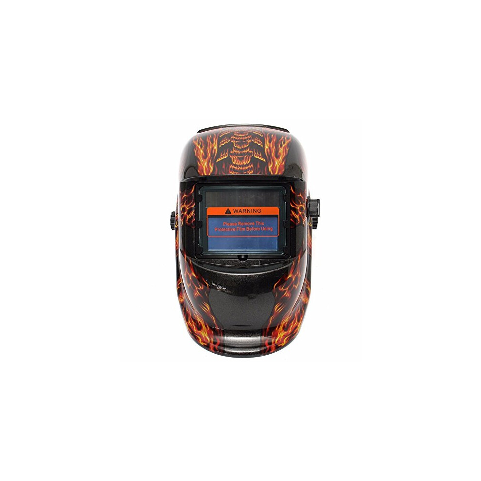 Skull Design Auto Darkening Welding Helmet For Mig Tig Arc, Solar Powered, Dual Mode, Uv Ir Protection 9351714605724