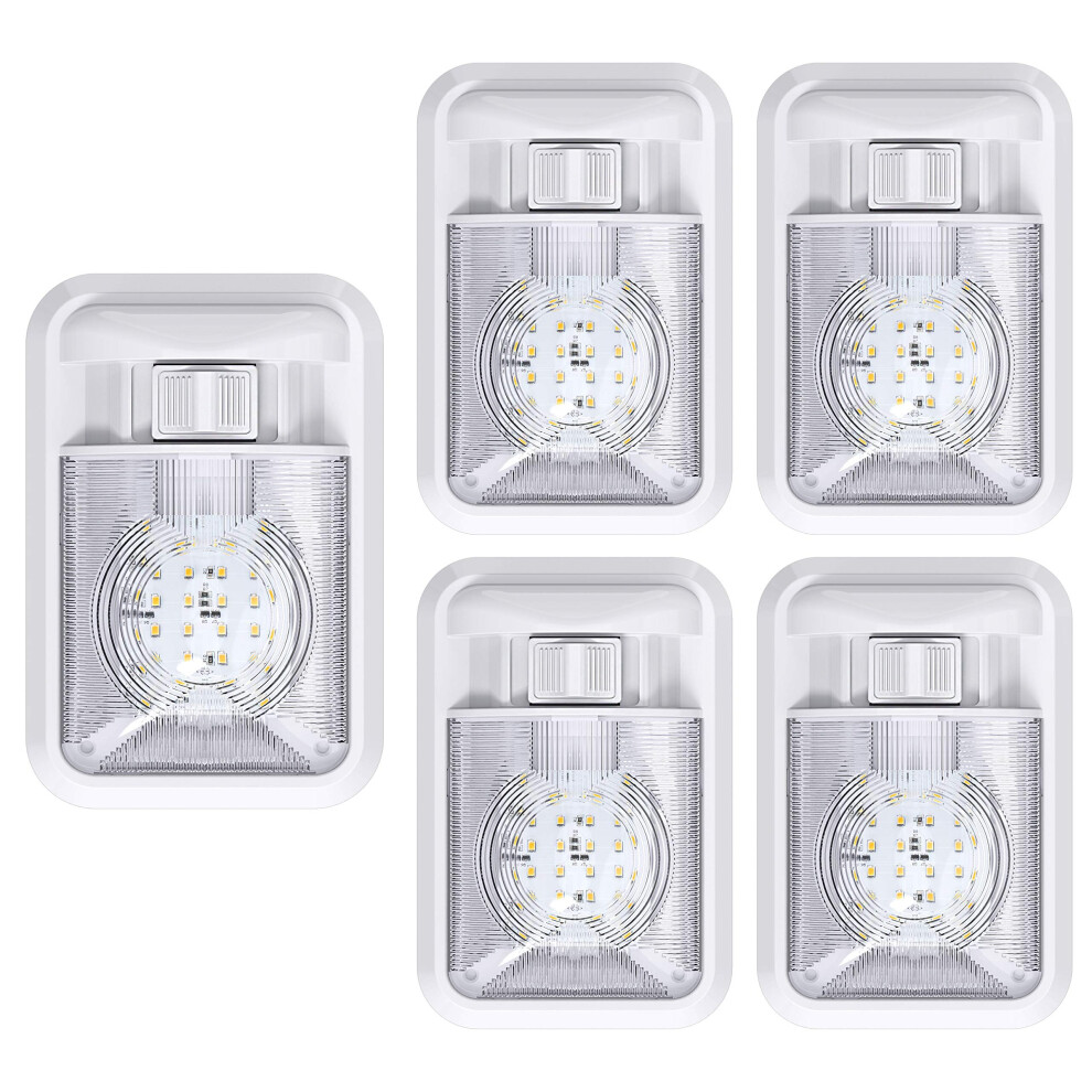 Rv Led Ceiling Dome 12V With Builtin Switch, Natural 40004500K, 5 Pack For Camper Trailer Light/White 9330225460084