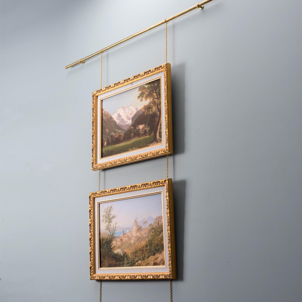 Adjustable Brass Picture Hanging System 1.4M Rail Kit For Wall Decor And Gallery Style Artwork Display 9771547978992