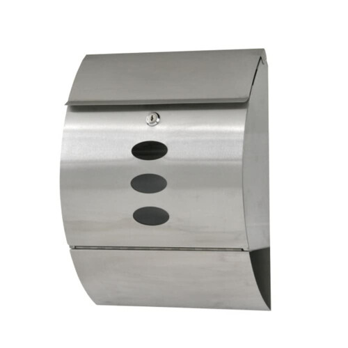 Modern Stainless Steel Wall Mounted Mailbox for Home Outdoor, Compact Silver Lockable Design
