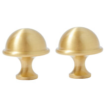 2Pcs Solid Brass Mushroom Drawer Knobs Gold Cabinet Pulls Single Hole Durable Metallic Shine