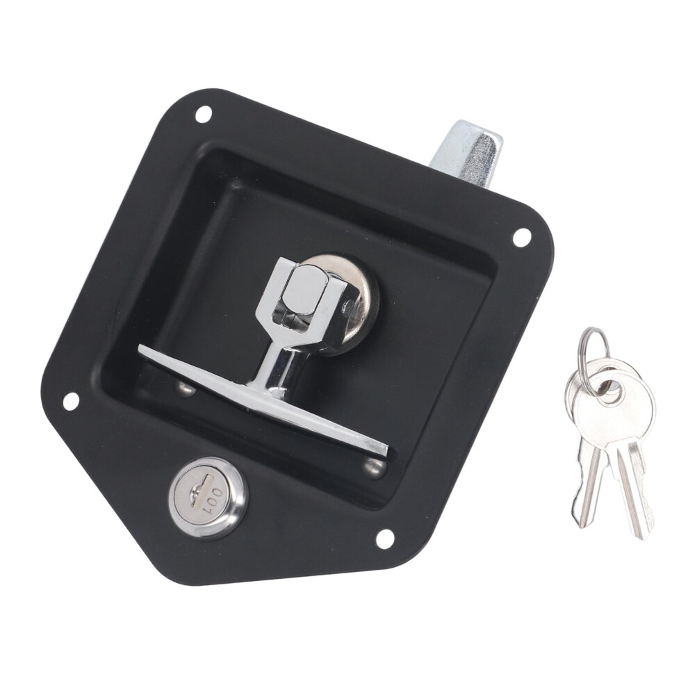 Stainless Steel Paddle Latch Lock With Keys, Heavy Duty T Handle Toolbox Lock For Truck Trailer Cabinet 9330225460268