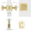 Brushed Gold Door Knobs 2 Pack, Keyless Interior Knobs for Bedroom and Bathroom, Heavy Duty Zinc Alloy 5