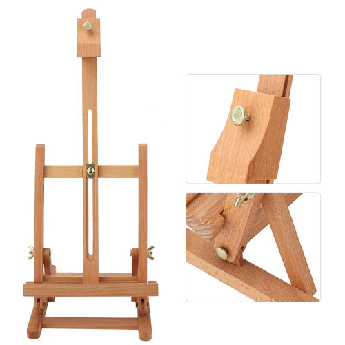 Wooden Tabletop Easel Adjustable Beech HFrame Artist Easel with Precise Angle Control for Painting 2