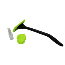 Car Windshield Cleaner with Long Reach Handle and Sprayer, Microfiber Reusable Pad for Auto Glass