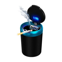 Car Ashtray with LED Light, Durable Metal Cup, Easy Clean Design for Vehicle and Home Use