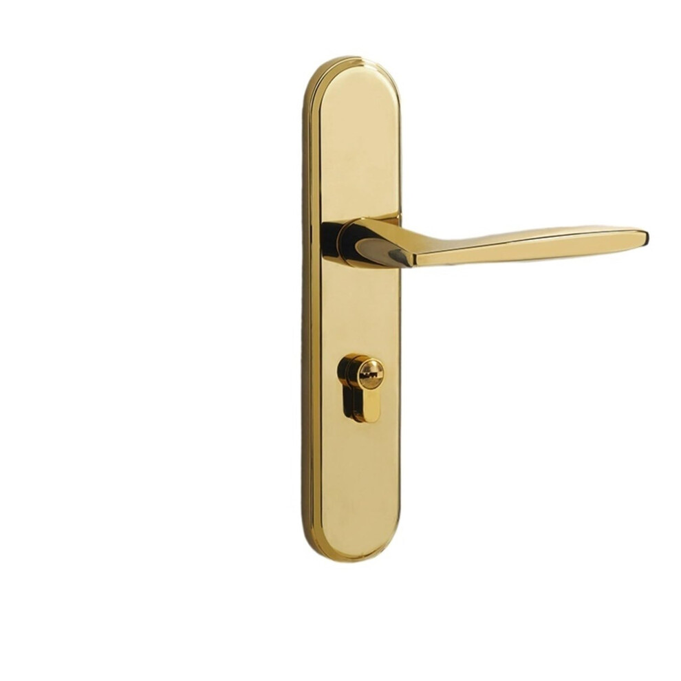 Magnetic Silent Door Handle Lock Gold Bedroom Set, Zinc Alloy Interior Lock With Noise Reduction 9351714606677