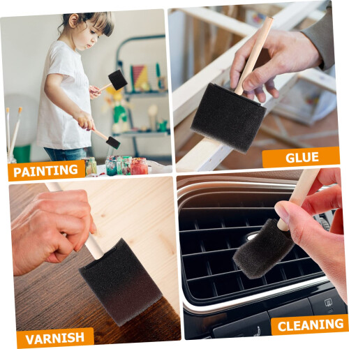 12Pcs Sponge Paint Brushes with Comfortable Handle for Crafts and Walls Acrylic Art Projects 2