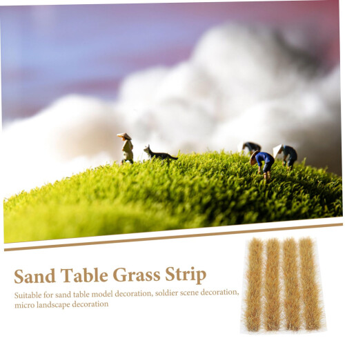 Model Scenery Grass Strips 4Piece Set, Realistic Static Grass Tufts for Diorama and Train Layouts 2