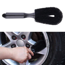 Wheel and Tire Cleaning Brush with Ergonomic Grip Handle, Non‑Scratch Bristles for Car Detailing