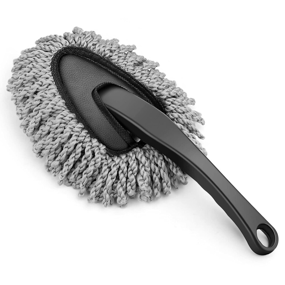 Car Duster Microfiber Cleaning Brush With Detachable Washable Head, NonâSlip Handle For Dashboard And Vents 9330225461371