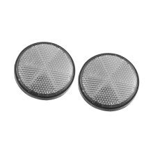 2 Pcs 56mm White Round Motorcycle Reflectors with Weatherproof Adhesive Tape for Visibility