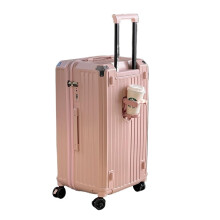 Large 34 Inch Pink Luggage Suitcase with Wheels, Durable Hard Shell Travel Trolley Case