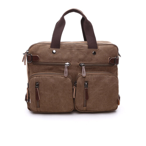 Canvas Laptop Bag Business Briefcase with Spacious Multi‑Purpose Design and Adjustable Shoulder Strap