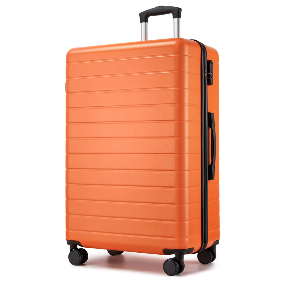 (, 28Inch) Large 28Inch Lightweight Luggage Hard Shell Abs Suitcase With 4 Wheels And 3-Digit Combination Lock Orange/Black