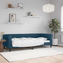 vidaXL dagseng blå 90x200 cm betrukket med fløjl