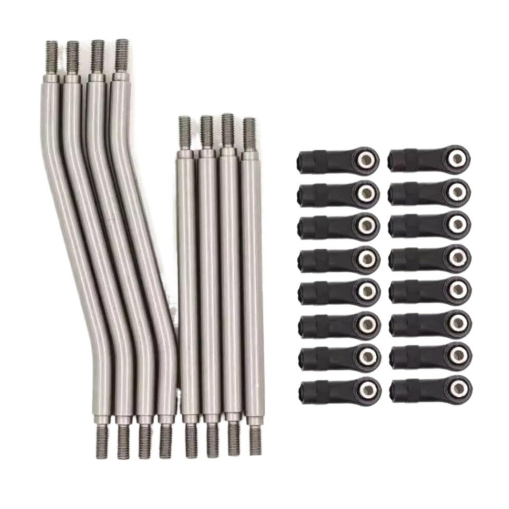 Rc Suspension Link Set For Axial Capra Axi03004 1/10 Crawler, Metal Steering Link Rod Upgrade, Stainless Steel 9330225530831