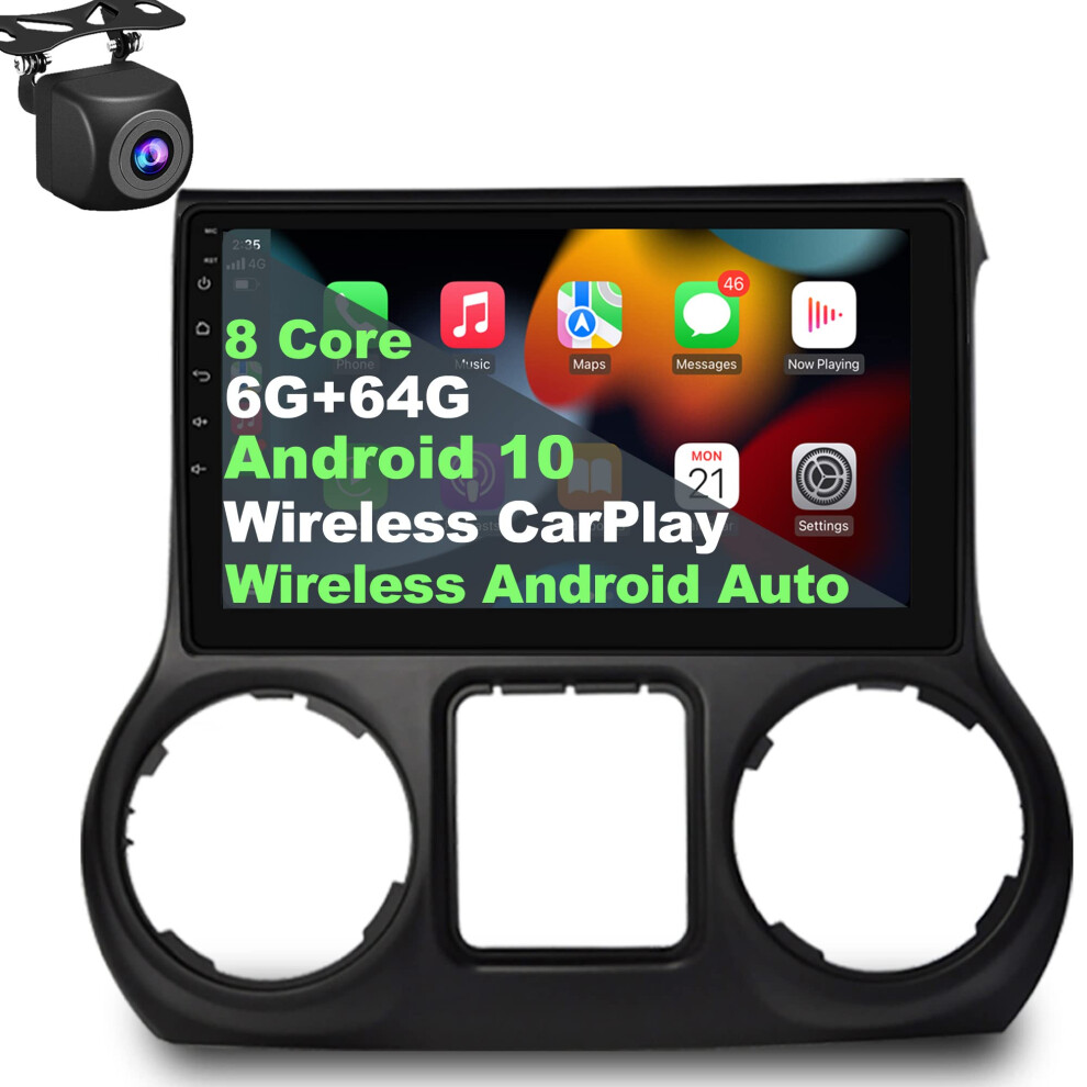 Android Car Stereo For Jeep Wrangler 20112014, 10.1' Qled Touchscreen With Wireless Carplay Android Auto, Gps And Backup Camera 9351714608459
