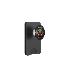 Wallet with Grip, Compact Card Holder, Magnetic Attachment, Black and Gold for MagSafe