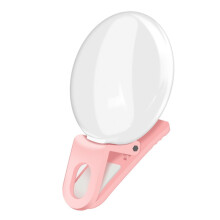 LED Selfie Light Clip On Phone Light with Adjustable Brightness and Three Color USB Rechargeable
