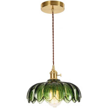 Glass Pendant Light Green Ceiling Hanging Lights for Bedroom Hallway