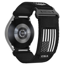 20mm Nylon Sport Band for Samsung Galaxy Watch 7 6 5 4, Breathable Adjustable Quick‑Release Strap (Black)