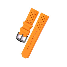 22mm Orange Black Silicone Watch Band for Tissot and Omega, Durable Sporty Two‑Tone Strap for Men
