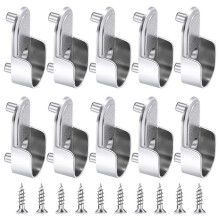 10Pcs Sturdy Metal Closet Rod Brackets for Sturdy Clothing