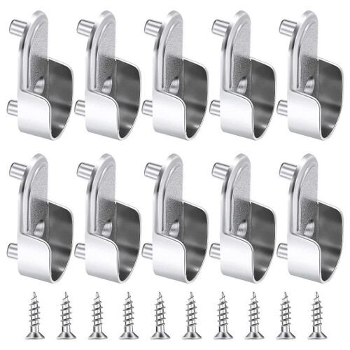 Pack Of 10 Space Saving Alloy Brackets For Mounting Wardrobe
