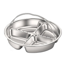 Divided Steam Plate With Raised Edges With Double Handle-4