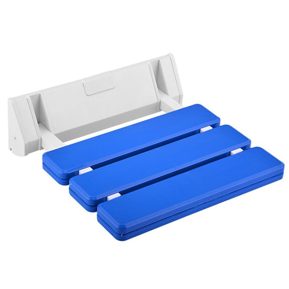 Blue Folding Shower Seat Wall Mounted Chair, 130Kg Capacity Aluminum Bath Stool For Elderly And Disabled (Blue)