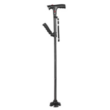 Collapsible Walking Cane with LED Light, Adjustable Folding Stick for Seniors, 360 Stable Base