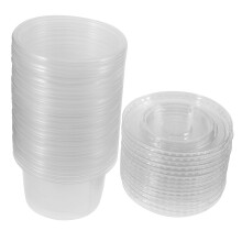50 Pack Leakproof Disposable Paper Soup Containers with Lids for Salads Snacks and Events