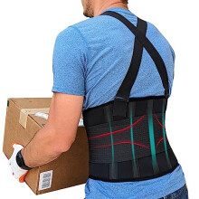 Plus Size Back Support Belt 4XL for Men and Women, Adjustable Lumbar Support Brace with Suspenders for Work and Lifting
