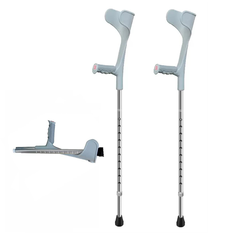 Silver Folding Forearm Crutches Adjustable Height Lightweight Aluminum Walking Support For Adults Men Women 2 Count