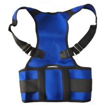 Posture Corrector Back Support Brace with Adjustable Waist Straps for Lumbar Pain Relief Blue M