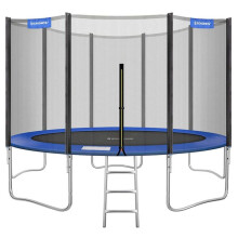 Trampolín exterior - 427 cm - Red de protección - Escalera incluida - Negro y azul