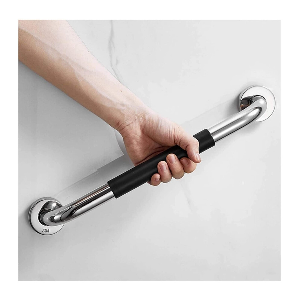 Bathroom Grab Bar 43cm Stainless Steel Shower Safety Handrail with DualâUse Towel Rack and NonâSlip Grip