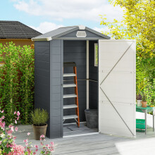 Outsunny 4 x 3ft Garden Shed Storage w/ Foundation Kit, Vents, Grey