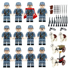 12 PCS Chinese Eighth Route Army War Themed Small Building Block Figure Set Game for Children