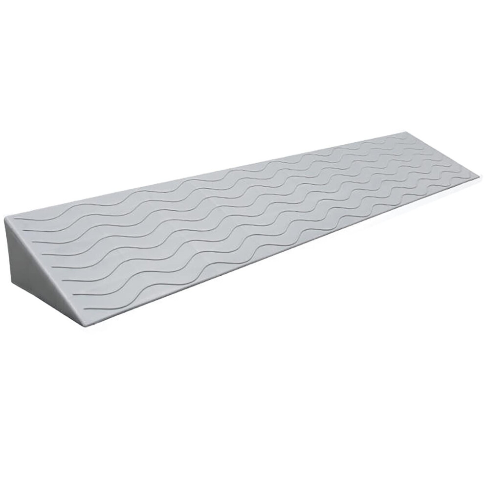 Gray Threshold Ramp For Doorways, NonâSlip Wheelchair Door Ramp, Durable OneâPiece Design, 39X7.8x3.5in