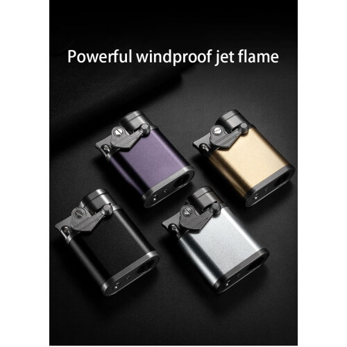 WSXEDCDHJ Butane Torch Lighter Color 2, Windproof Refillable Lighter with Adjustable Flame Control for Camping BBQ Kitchen Fireplace 1