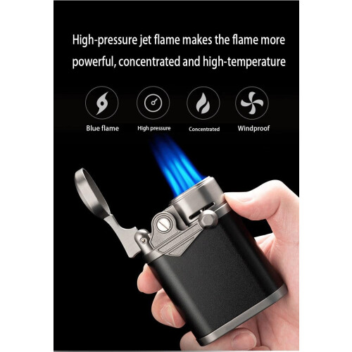 WSXEDCDHJ Butane Torch Lighter Color 2, Windproof Refillable Lighter with Adjustable Flame Control for Camping BBQ Kitchen Fireplace 2