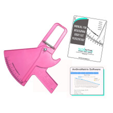 Pink Body Fat Caliper with Software, Constant Pressure Accuracy, Skinfold Caliper for Home and Gym Use