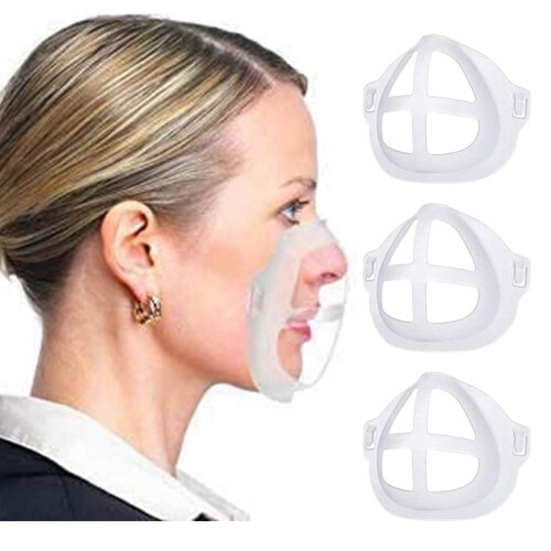 3 Pack Face Mask Bracket 3D Inner Support Frame for Women Washable Reusable Lipstick Protection