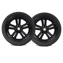 12 Inch Solid Wheelchair Rear Wheel Replacement, Honeycomb Shock Absorption Anti‑Skid Tire, 17mm Bearing Pack of 2