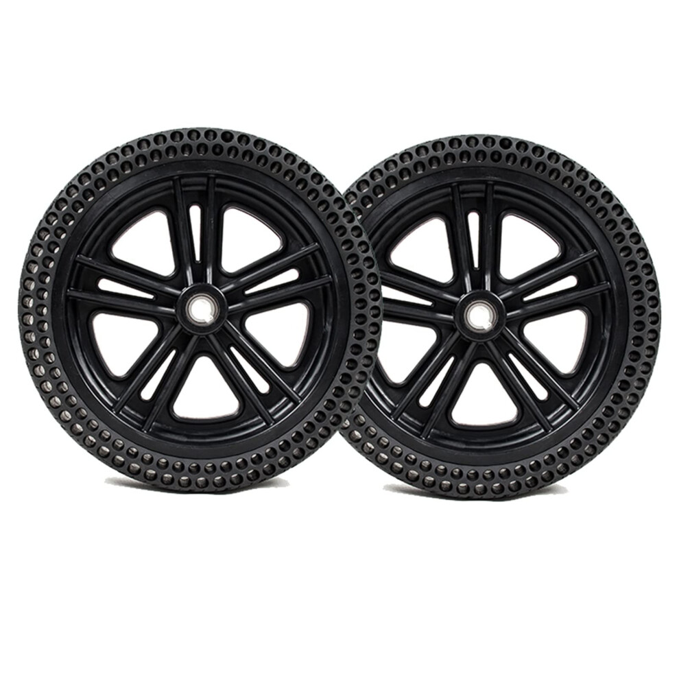 12 Inch Solid Wheelchair Rear Wheel Replacement, Honeycomb Shock Absorption AntiâSkid Tire, 17mm Bearing Pack of 2