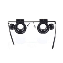 Headband Magnifier with LED Light and 4 Interchangeable Lenses 10x‑25x for Jewelry and Watch