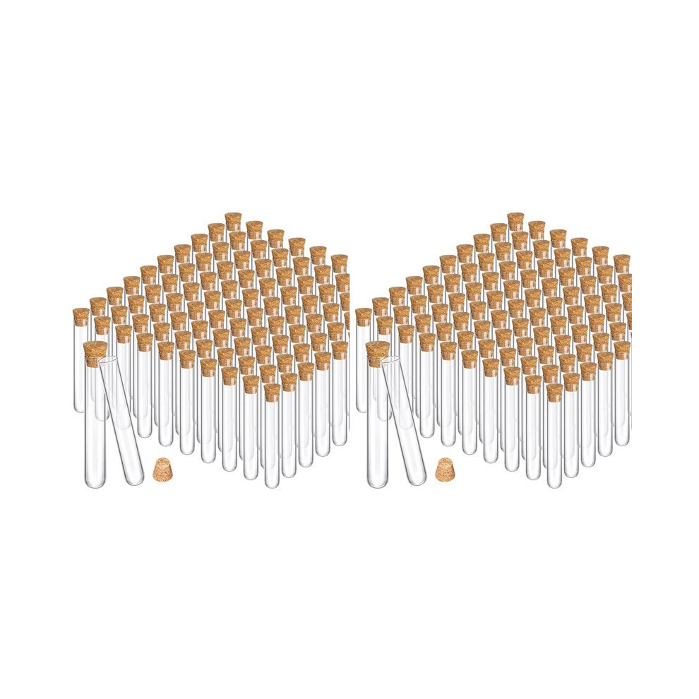 200Pcs Glass Test Tubes With Cork Clear Stoppers Round Bottom Lab Test Alcohol Tampons Tubes Container(15X100mm/13Ml) 6032252239109