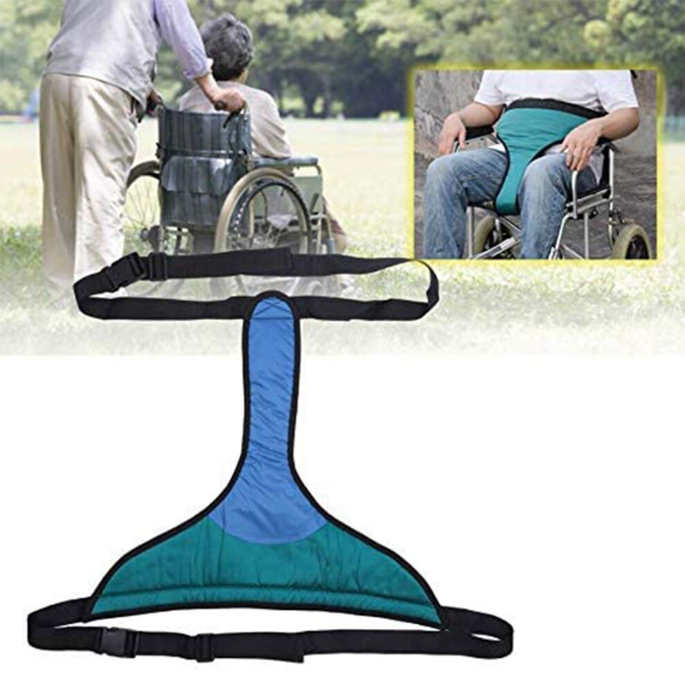 Adjustable Wheelchair Seat Belt for Elderly, Pelvic Stability Support Harness with Breathable Cushion, Green